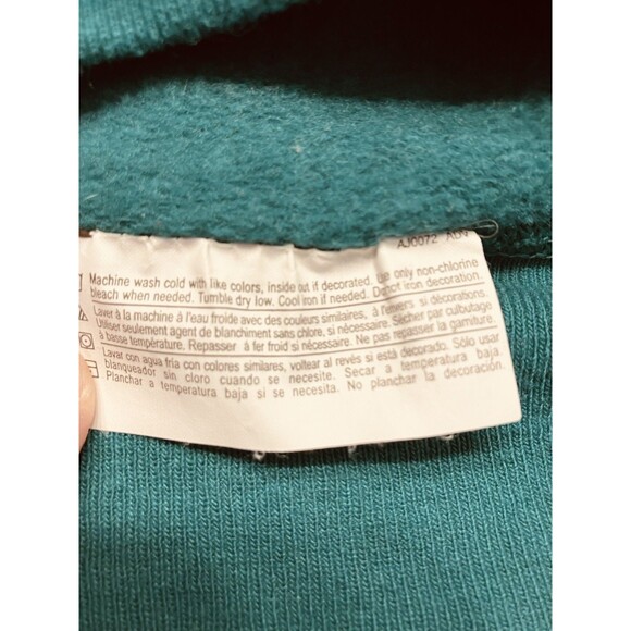 Hanes Soft Green & White Holiday Sparkle Snowflakes Sweatshirt Sz M - Picture 4 of 7